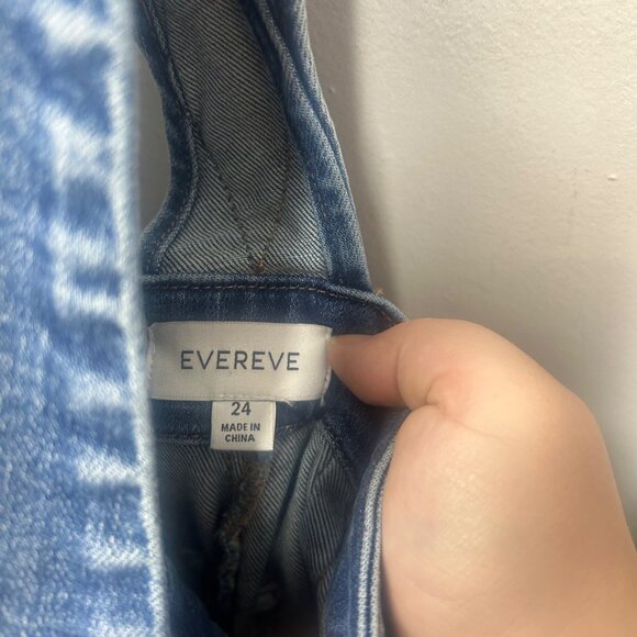 Evereve wide leg overall denim classic bib style 24 - Picture 5 of 13